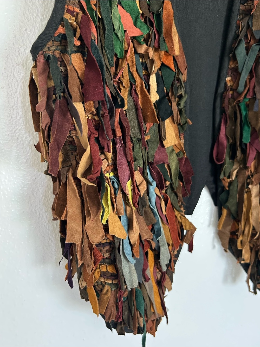 Vintage Real Life Leather Suede Fringe Vest Boho Hippie Festival M - Picture 2 of 9